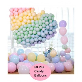 HK balloonsÂ® (Pack of 50) Pastel Latex Balloons 10 Inches Macaron Candy Colored Latex Party Balloons for Wedding Graduation Kids Birthday Party Christmas Baby Shower Party Supplies Arch Balloon (Pack of 50)