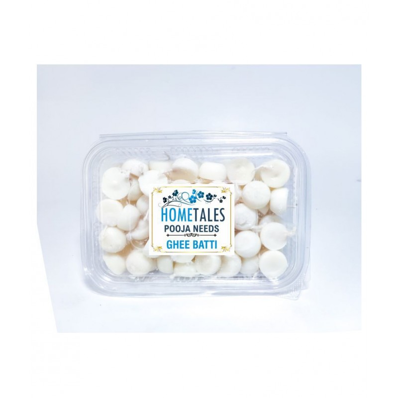 HOMETALES - Set of 100 - Vanaspati Ghee Diya Wicks/Ghee batti for Pooja (White)
