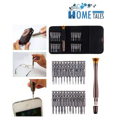 HOMETALES-25 in 1 tools hardware Precision Screwdriver Set Multi Pocket Repair Tool Kit (For Mobile and Laptop)