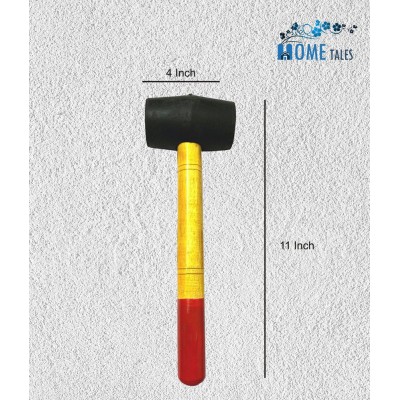 HOMETALES-Finest Rubber Hammer/Mallet With Wooden Handle for Tile Fitting and Other Soft Impact Works Dead Blow Hammer -400 Gms