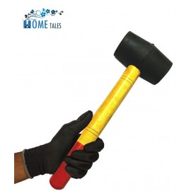 HOMETALES-Finest Rubber Hammer/Mallet With Wooden Handle for Tile Fitting and Other Soft Impact Works Dead Blow Hammer -400 Gms