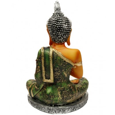 HOMETALES Multicolor Resin Samadhi Buddha Showpiece/ Figurine 11 Inch