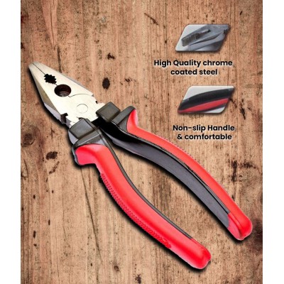 HOMETALES Sturdy Steel tools hardware Combination Plier 8-inch for Home & Professional Use and Electrical Work