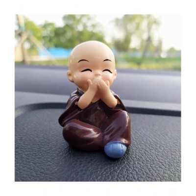 HOUSEMALL Multicolour Polyresin Monk Buddha Smoke Backflow - Pack of 4