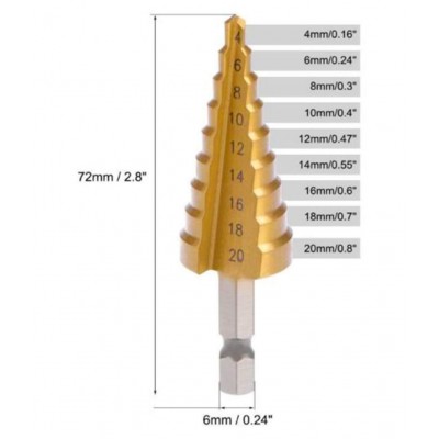 HSS Step Drill 4mm to 20mm