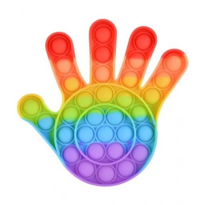 Hand Shape & hand popit combo pack of 2 popit Pop it Fidget Toy Push Pop Bubble Stress Reliever Rainbow