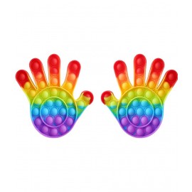 Hand Shape & hand popit combo pack of 2 popit Pop it Fidget Toy Push Pop Bubble Stress Reliever Rainbow