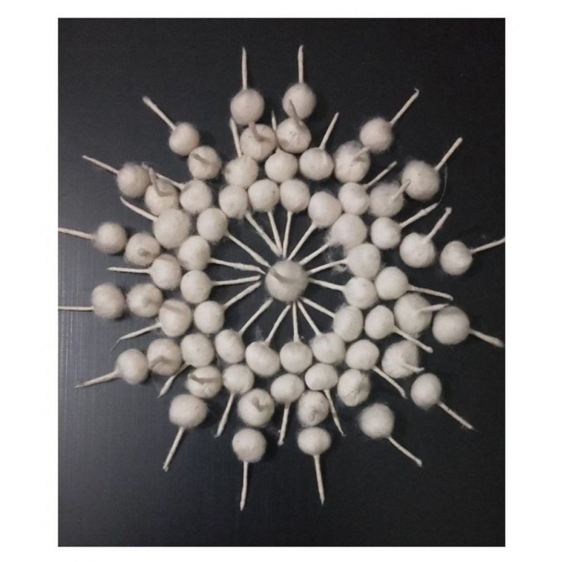 Handmade Cotton Wicks White -500 Wicks (Set of 1 Packets) (Diya Baati, Pooja Jyot, Puja Batti)