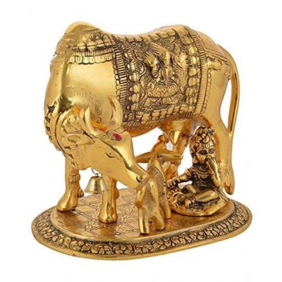 Handmade Kamdhenu Cow Brass Idol