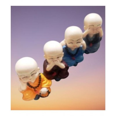 Handmade Multicolour Resin Figurines - Pack of 4