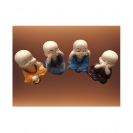 Handmade Multicolour Resin Figurines - Pack of 4