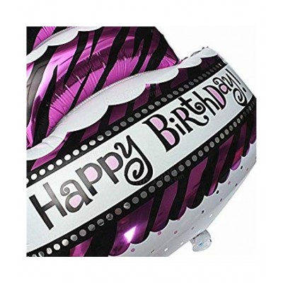 Happy Birthday Cake Shape Foil Toy Balloon (Pack of 1) - Multi Color