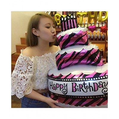 Happy Birthday Cake Shape Foil Toy Balloon (Pack of 1) - Multi Color