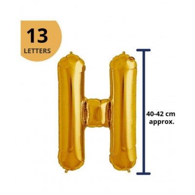 Happy Birthday Foil Balloons for Birthday Decoration (Gold, 13 Letters 16 inch Alphabet Banner)