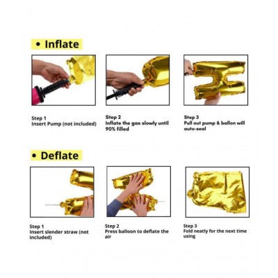 Happy Birthday Foil Balloons for Birthday Decoration (Gold, 13 Letters 16 inch Alphabet Banner)