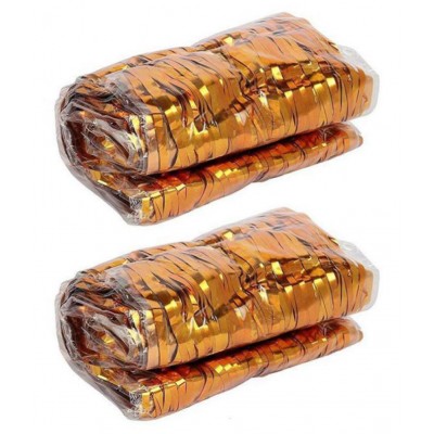 Happy Birthday Letter Foil Balloon Set of Gold + 2Pcs Gold Fringe Curtain (3 X 6 Feet) + Pack of 30 pcs Metallic Balloons (Black, Gold and Silver)