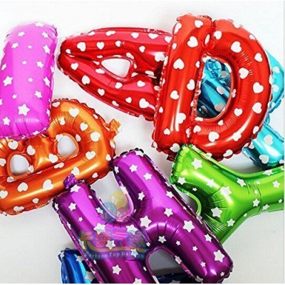 Happy Birthday Letter Foil Balloon Set of (Multi Color) Pack of 13 Letters