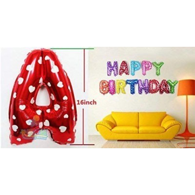 Happy Birthday Letter Foil Balloon Set of (Multi Color) Pack of 13 Letters