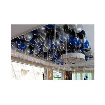 Happy Birthday Letters Toy Foil Balloon (13 Pieces) +30 Metallic Balloons (Blue, Silver &Black)