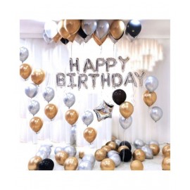 Happy Birthday Silver Foil Balloons+ 1 Star Foil+ 30 pcs Balloons