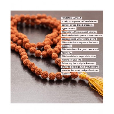 Hare Krishna Rudraksh Mala For Men & Woman - 5 mukhi Rudraksh - Shiv Ratna Rudraksh Mala - Jaap Mala  -