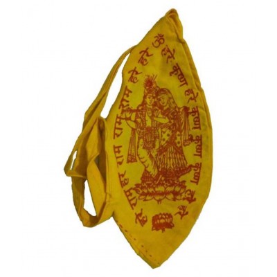 Hare Ram Hare Krishna Jap Mala with Gomukhi Bag with Chanda Tika
