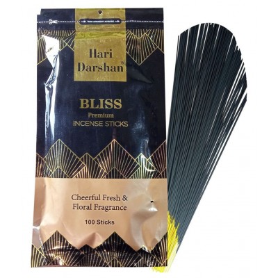 Hari Darshan Bliss Premium Incense Stick | Cheerful Fresh and Floral Fragrance| Pack of 3, 100 Stick in Each Pack