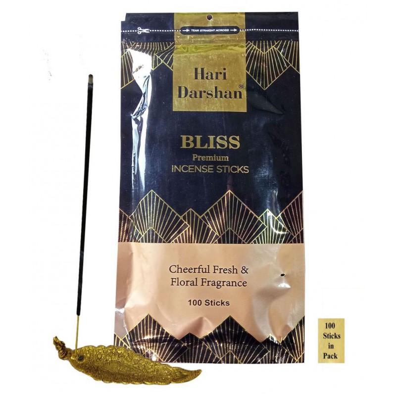 Hari Darshan Bliss Premium Incense Stick | Cheerful Fresh and Floral Fragrance| Pack of 3, 100 Stick in Each Pack