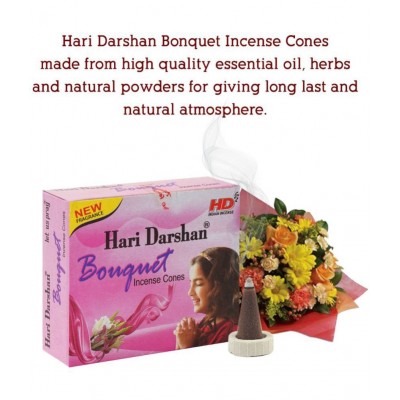 Hari Darshan Bouquet Dry Cone Dhoop (Pack of 12, 12 Sticks in Each)