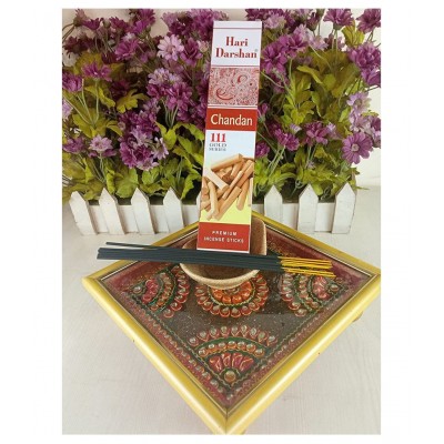 Hari Darshan Chandan 111 Gold Agarbatti | Premium Incense Sticks for Pooja - Pack 12, 15g in Each
