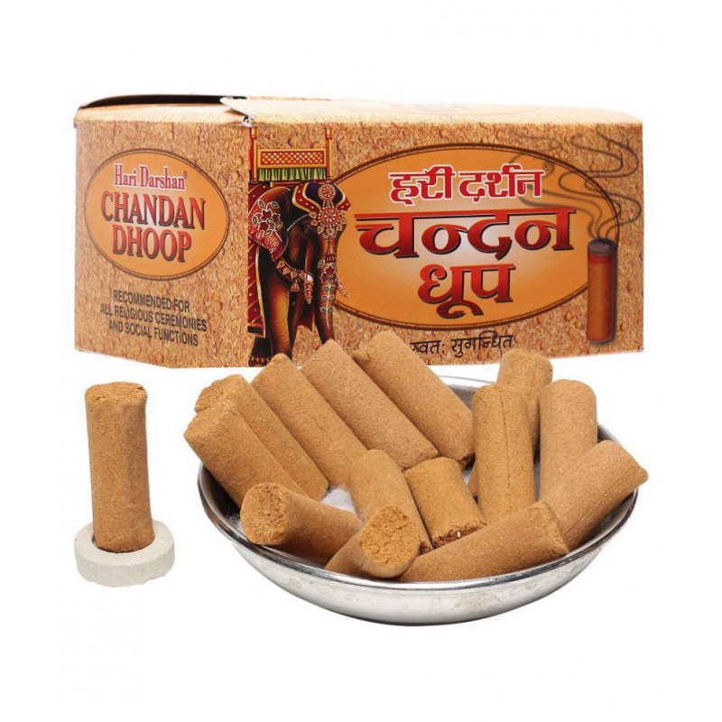 Hari Darshan Chandan Dhoop Dry Cones 16 Sticks | 100 % Natural Sandal Wood Fragrance Cones Pack of 12 Hari Darshan Chandan Dhoop Dry Cones 16 Sticks | 100 % Natural Sandal Wood Fragrance Cones Pack of 12