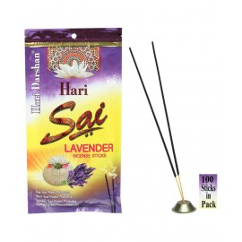 Hari Darshan Hari Sai Lavender Incense Sticks| Charcoal Free 100% Herbal Agarbatti with Natural Lavender Fragrance- Pack of 3 X 100 Sticks