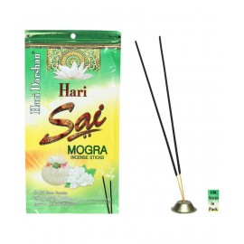 Hari Darshan Hari Sai Mogra Incense Sticks| Charcoal Free 100% Herbal Agarbatti with Natural Mogra Fragrance- Pack of 3 X 100 Sticks