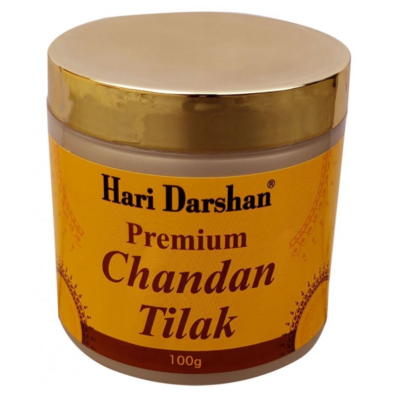 Hari Darshan Premium Chandan Tilak -100g | Pure Chandan Tilak Past Made with Pure Sandalwood, Saffron and Rose Water