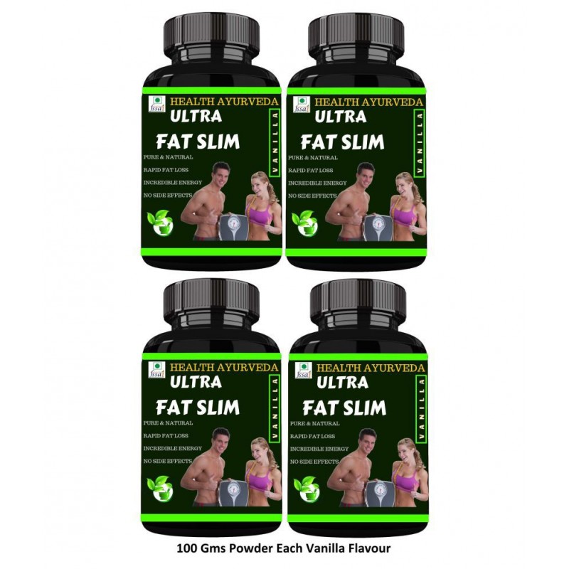 Health Ayurveda Ultra Fat Slim Vanilla Flavour Powder 400 gm Pack Of 4