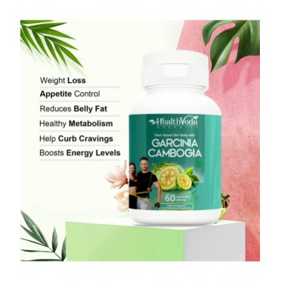 Health Veda Organics Plant Based Garcinia Cambogia for Weight Management & Healthy Metabolism, 60 Veg Capsules