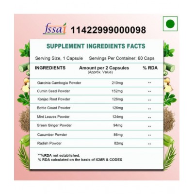 Health Veda Organics Plant Based Garcinia Cambogia for Weight Management & Healthy Metabolism, 60 Veg Capsules
