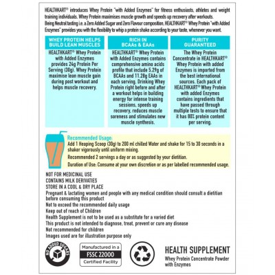 HealthKart 100% Pure Whey Protein- Unflavoured 1Kg