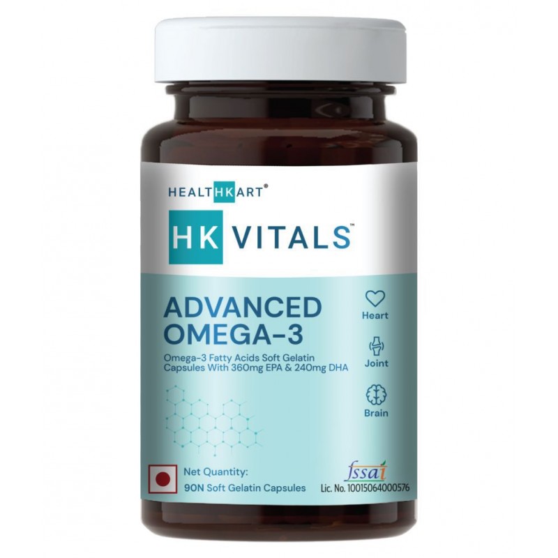 HealthKart HK Vitals Advanced Omega-3 with 360mg EPA & 240mg DHA, 90 capsules