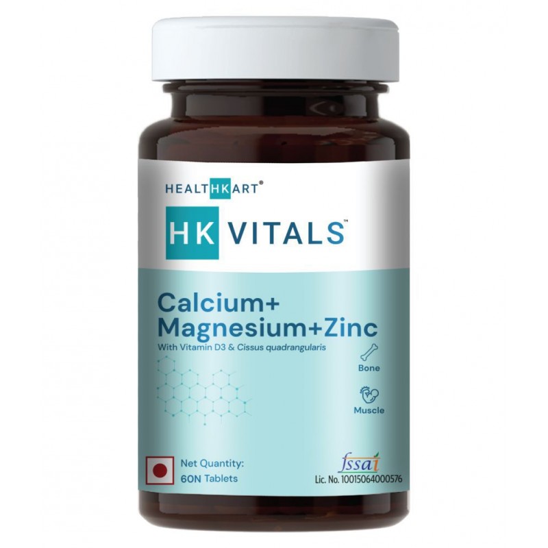 HealthKart HK Vitals Calcium + Magnesium + Zinc Tablets with Vitamin D3, Calcium Supplement, 60 Tablets HealthKart HK Vitals Calcium + Magnesium + Zinc Tablets with Vitamin D3, Calcium Supplement, 60 Tablets