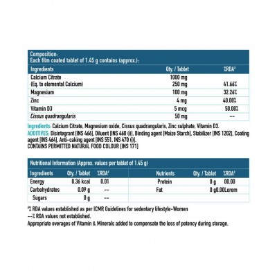 HealthKart HK Vitals Calcium + Magnesium + Zinc Tablets with Vitamin D3, Calcium Supplement, 60 Tablets HealthKart HK Vitals Calcium + Magnesium + Zinc Tablets with Vitamin D3, Calcium Supplement, 60 Tablets