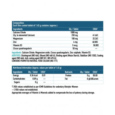HealthKart HK Vitals Calcium + Magnesium + Zinc Tablets with Vitamin D3, Calcium Supplement, 90 Tablets HealthKart HK Vitals Calcium + Magnesium + Zinc Tablets with Vitamin D3, Calcium Supplement, 90 Tablets