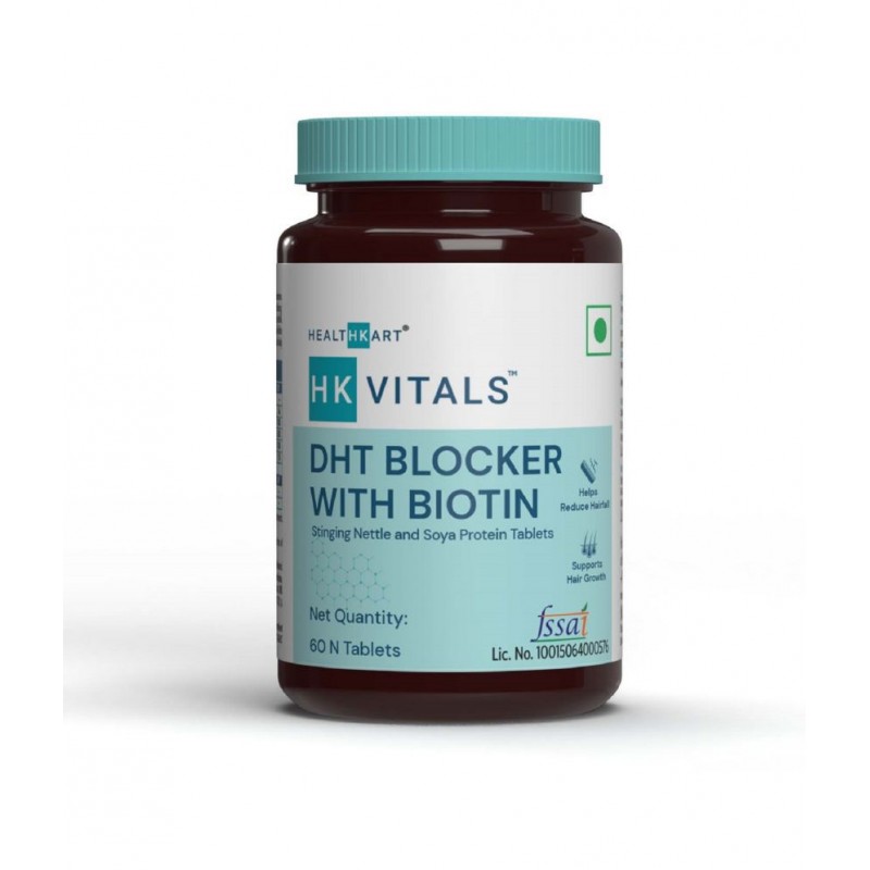 HealthKart HK Vitals DHT Blocker with Biotin, Stinging Nettle and Soya Protein, Helps Reduce Hair Fall, Stimulates Hair Growth, 60 Tablets