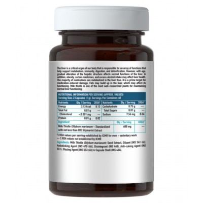 HealthKart HK Vitals Milk Thistle Extract, Liver Support Supplement, for Liver Detox & Good Liver Health, 120 Capsules