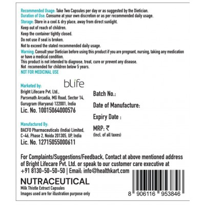 HealthKart HK Vitals Milk Thistle Extract, Liver Support Supplement, for Liver Detox & Good Liver Health, 120 Capsules