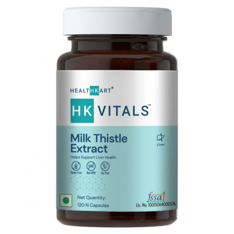 HealthKart HK Vitals Milk Thistle Extract, Liver Support Supplement, for Liver Detox & Good Liver Health, 120 Capsules