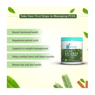 HealthKart HK Vitals PCOS Balance with Herbs (Mixed Fruit, 250 g), Plant Based Supplement for Hormonal Balance