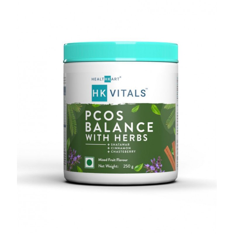 HealthKart HK Vitals PCOS Balance with Herbs (Mixed Fruit, 250 g), Plant Based Supplement for Hormonal Balance