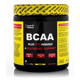 HealthVit BCAA Plus Pro + Glutamine Powder, 200gm 200 gm Fruit Punch