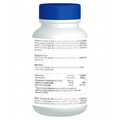 HealthVit C-Vitan-N Vitamin C Zinc1000mg 60 no.s Vitamins Tablets